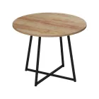 Sarah I table pakoworld in oak shade with black metal legs D100x76cm