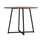 Sarah I table pakoworld in oak shade with black metal legs D100x76cm