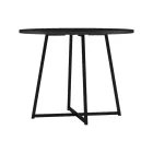 Sarah I table pakoworld in black marble with black metal legs D100x76cm