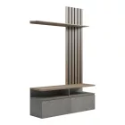 Perlento pakoworld living room set in beige marble look and sonoma color 140x41x219.5cm