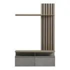 Perlento pakoworld living room set in beige marble look and sonoma color 140x41x219.5cm