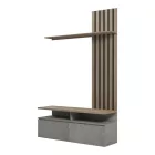 Perlento pakoworld living room set in beige marble look and sonoma color 140x41x219.5cm