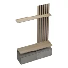 Perlento pakoworld living room set in beige marble look and sonoma color 140x41x219.5cm