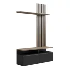 Perlento pakoworld living room set in black and sonoma color 140x41x219.5cm