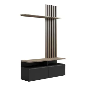   Perlento pakoworld living room set in black and sonoma color 140x41x219.5cm