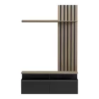 Perlento pakoworld living room set in black and sonoma color 140x41x219.5cm