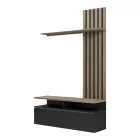 Perlento pakoworld living room set in black and sonoma color 140x41x219.5cm