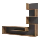Cazenda pakoworld tv unit with bookcase in oak and dark grey color 160x29x126cm