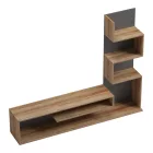 Cazenda pakoworld tv unit with bookcase in oak and dark grey color 160x29x126cm