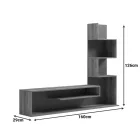 Cazenda pakoworld tv unit with bookcase in oak and dark grey color 160x29x126cm