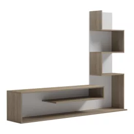   Cazenda pakoworld tv unit with bookcase in sonoma and white color 160x29x126cm