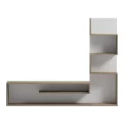 Cazenda pakoworld tv unit with bookcase in sonoma and white color 160x29x126cm