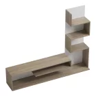 Cazenda pakoworld tv unit with bookcase in sonoma and white color 160x29x126cm