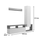 Leganto pakoworld living room set in sonoma and white color 220.5x35x197.5cm