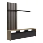 Delfina pakoworld living room set in sonoma and black color 190x40x199.5cm
