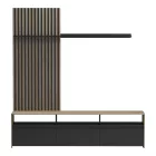 Delfina pakoworld living room set in sonoma and black color 190x40x199.5cm