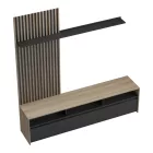 Delfina pakoworld living room set in sonoma and black color 190x40x199.5cm