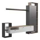 Ferefia pakoworld living room set in sonoma and white and dark grey color 240x45.5x189.5cm