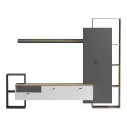 Ferefia pakoworld living room set in sonoma and white and dark grey color 240x45.5x189.5cm