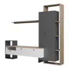 Ferefia pakoworld living room set in sonoma and white and dark grey color 240x45.5x189.5cm