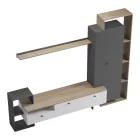 Ferefia pakoworld living room set in sonoma and white and dark grey color 240x45.5x189.5cm