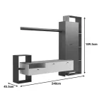 Ferefia pakoworld living room set in sonoma and white and dark grey color 240x45.5x189.5cm