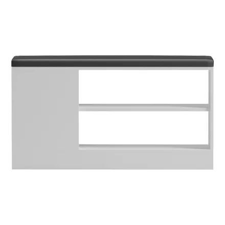 Shoe cabinet-stool Deboule pakoworld for 8 shoe pairs in white-black color 90x30x46cm