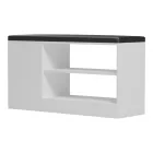 Shoe cabinet-stool Deboule pakoworld for 8 shoe pairs in white-black color 90x30x46cm