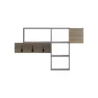 Wall shelf rack Wenia pakoworld in sonoma and beige marble look 99.5x15x61cm