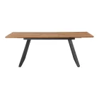 Extendable table Kannu pakoworld in natural shade with black metal legs 160-200x90x75cm