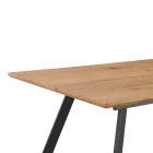 Extendable table Kannu pakoworld in natural shade with black metal legs 160-200x90x75cm