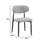 Folegio pakoworld chair, grey-colored with black legs 50x57x79.5cm