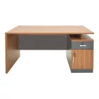 Professional office desk Oscar pakoworld in walnut-dark grey color 180x90x76cm