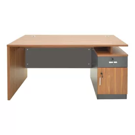   Professional office desk Oscar pakoworld in walnut-dark grey color 180x90x76cm