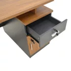 Professional office desk Oscar pakoworld in walnut-dark grey color 180x90x76cm