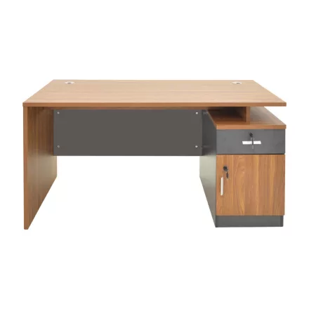 Professional office desk Oscar pakoworld in walnut-dark grey color 150x80x76cm