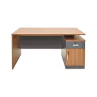 Professional office desk Oscar pakoworld in walnut-dark grey color 120x70x76cm