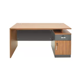   Professional office desk Oscar pakoworld in walnut-dark grey color 120x70x76cm