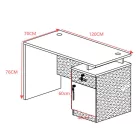 Professional office desk Oscar pakoworld in walnut-dark grey color 120x70x76cm