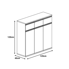   Oscar pakoworld professional office cabinet in walnut-anthracite shade 120x40x120cm