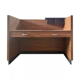   Professional reception desk Oscar pakoworld in walnut-anthracite shade 140x65x110cm