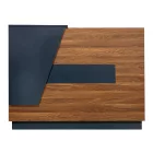 Professional reception desk Oscar pakoworld in walnut-anthracite shade 140x65x110cm