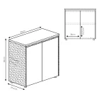 Professional office low cabinets Oscar pakoworld walnut-anthracite 160x40x80cm