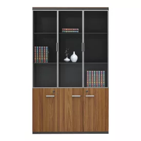  Professional office cabinets Oscar pakoworld walnut-anthracite 240x40x200cm
