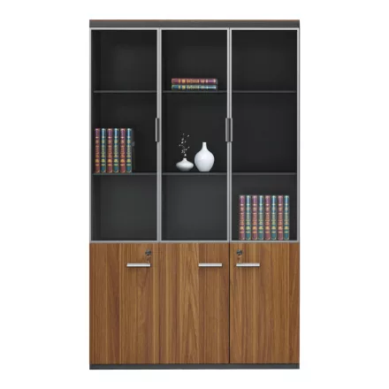 Professional office cabinets Oscar pakoworld walnut-anthracite 240x40x200cm