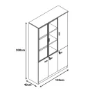 Professional office cabinets Oscar pakoworld walnut-anthracite 240x40x200cm