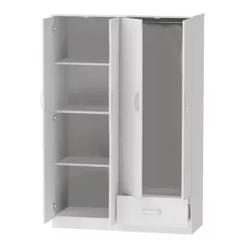   Four-leaf wardrobe Karter pakoworld white melamine 121x48x180cm