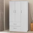 Wardrobe Zelia pakoworld with 2 doors and drawers in white color 90x42x180cm