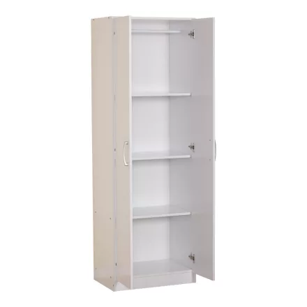 2 doors wardrobe Jonar pakoworld white color melamine 60x42x180cm
