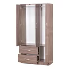 Wardrobe Zelia pakoworld with 2 doors and drawers in walnut color 90x42x180cm
